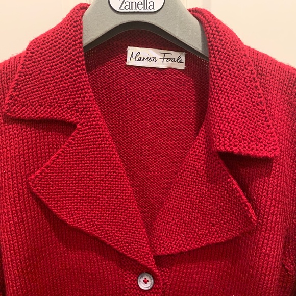 Marion Foale handmade red sweater, size 4-6